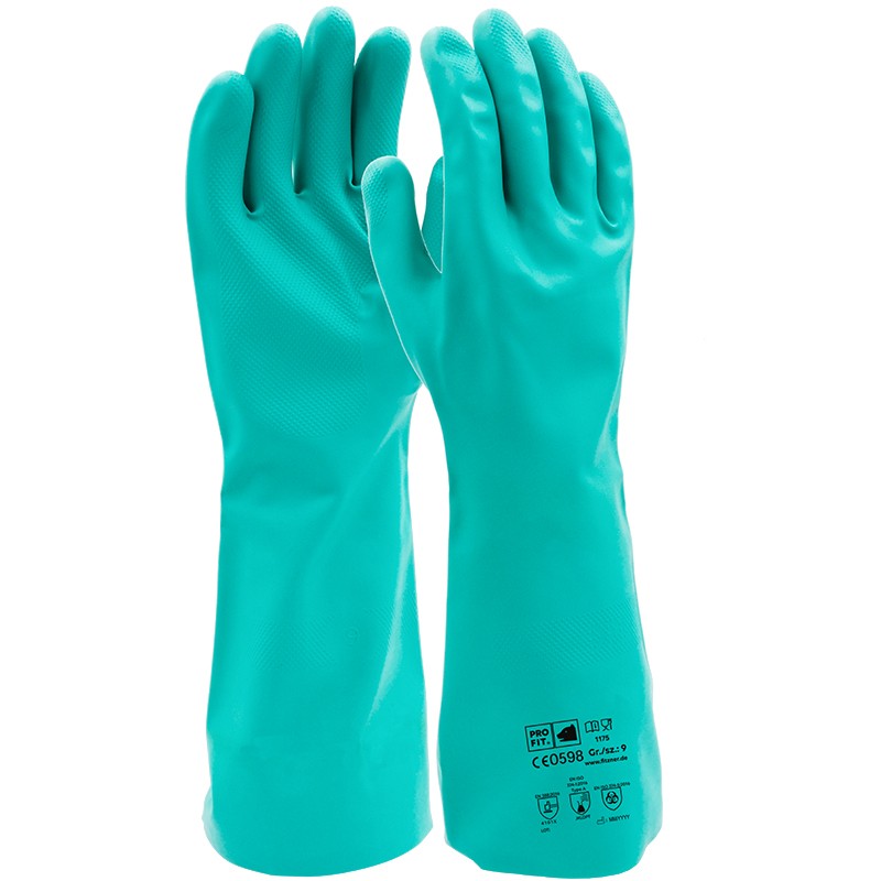 Trivex Nitril Chemikalienschutzhandschuh, 39 cm, 0.42 mm, grün, Premium-Qualität 